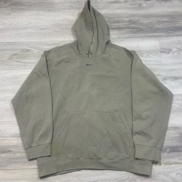 Vintage 90’s Nike center Swoosh RARE Sage Green colour way Pullover hoodie sz L - Picture 5 of 14